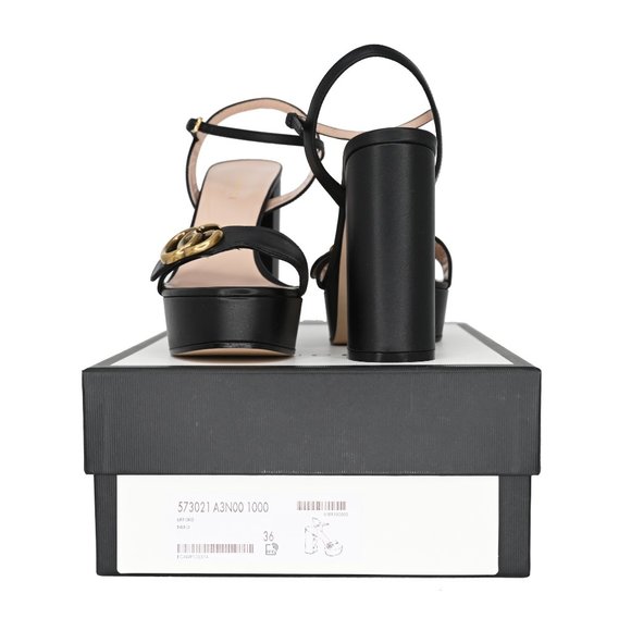 Gucci Women's 573021 GG Marmont Leather Platform Sandals - Picture 6 of 16